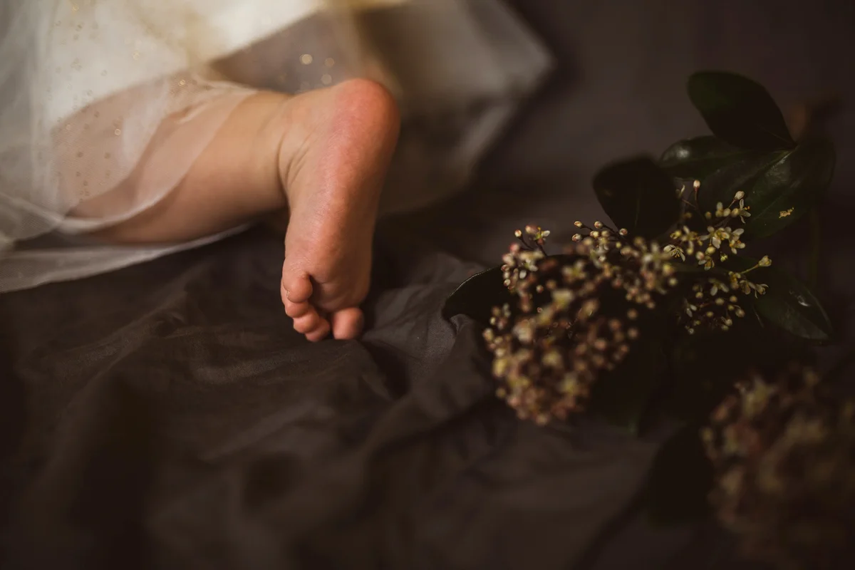 Small Baby Foot With Flower