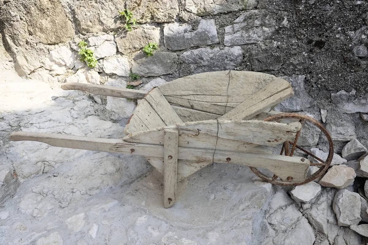Old Wooden Wheelbarrow Outdoors
