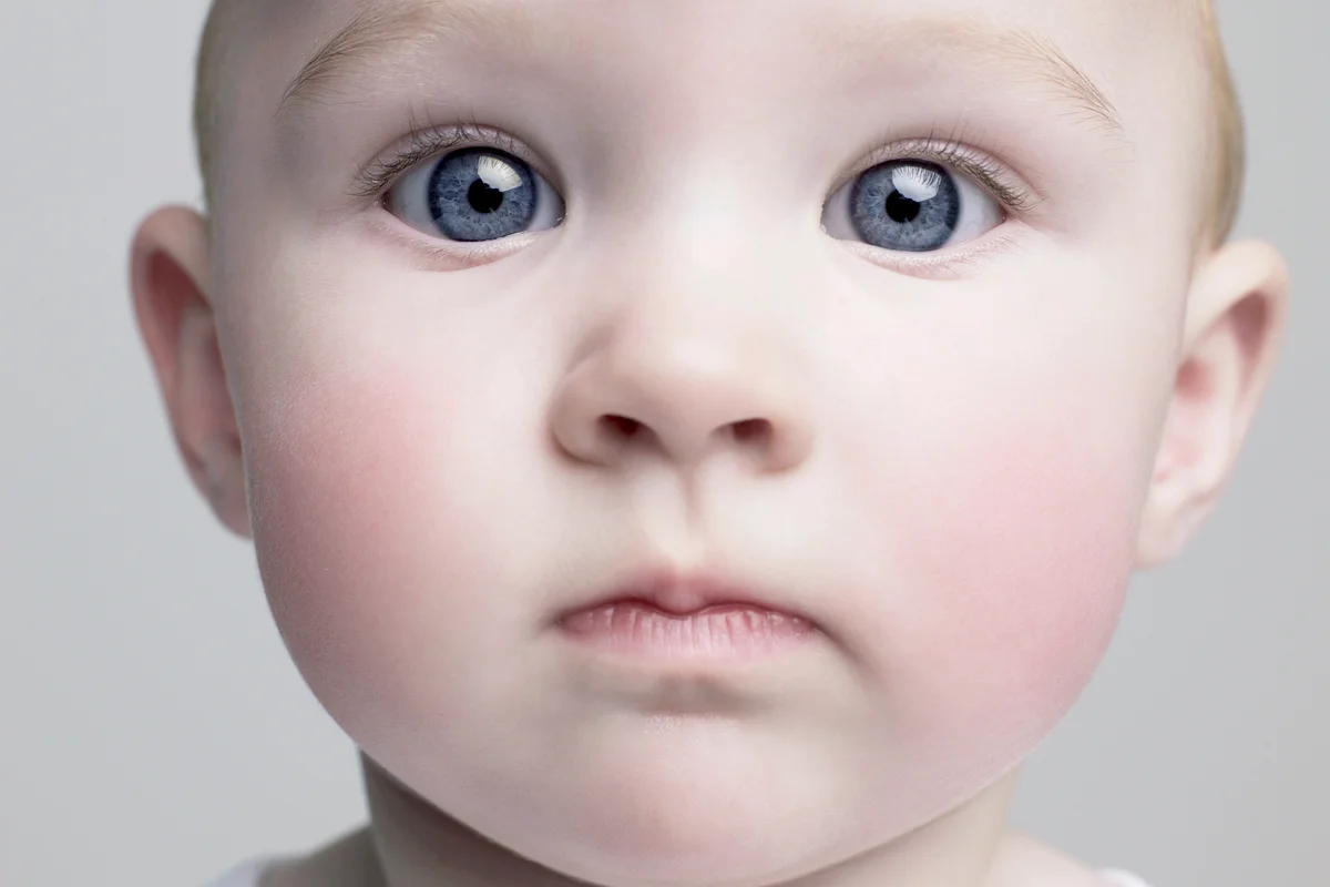 Baby girl with blue eyes