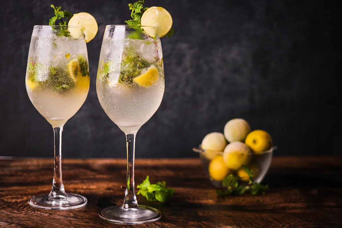 Close-up of drinks on table