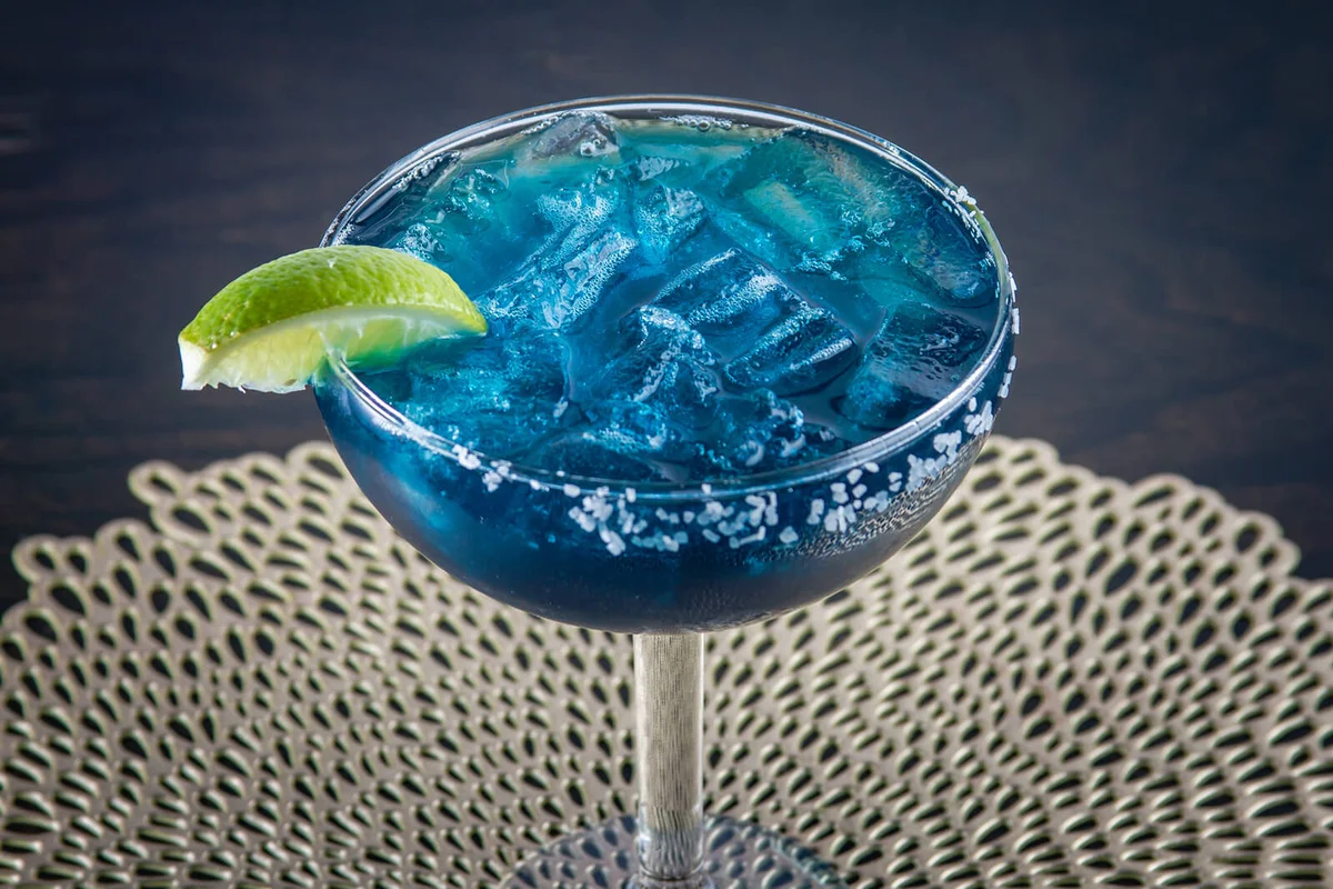 Blue Raspberry Margarita on table
