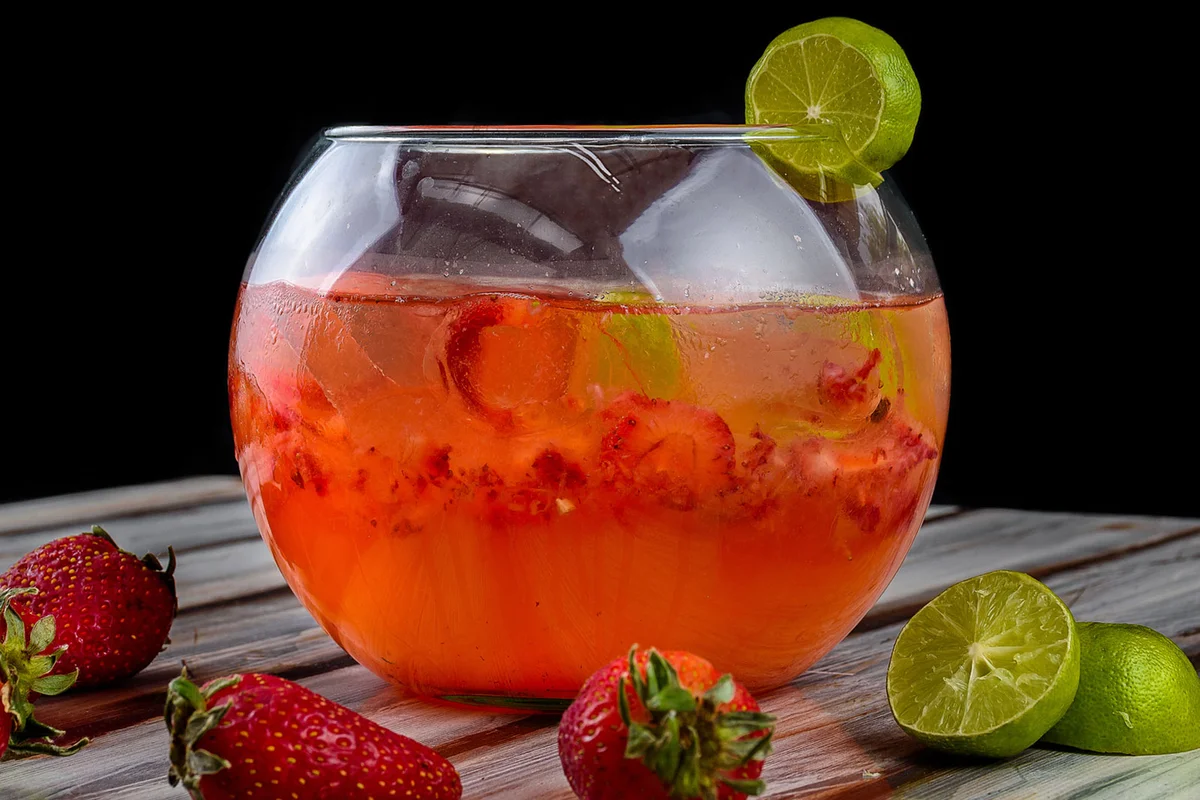 berry fishbowl cocktail