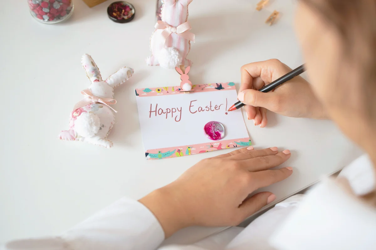 Handmade happy easter card