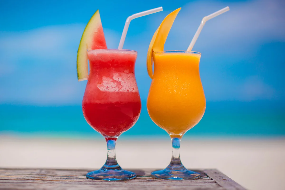 watermelon and mango frozen tropical cocktails