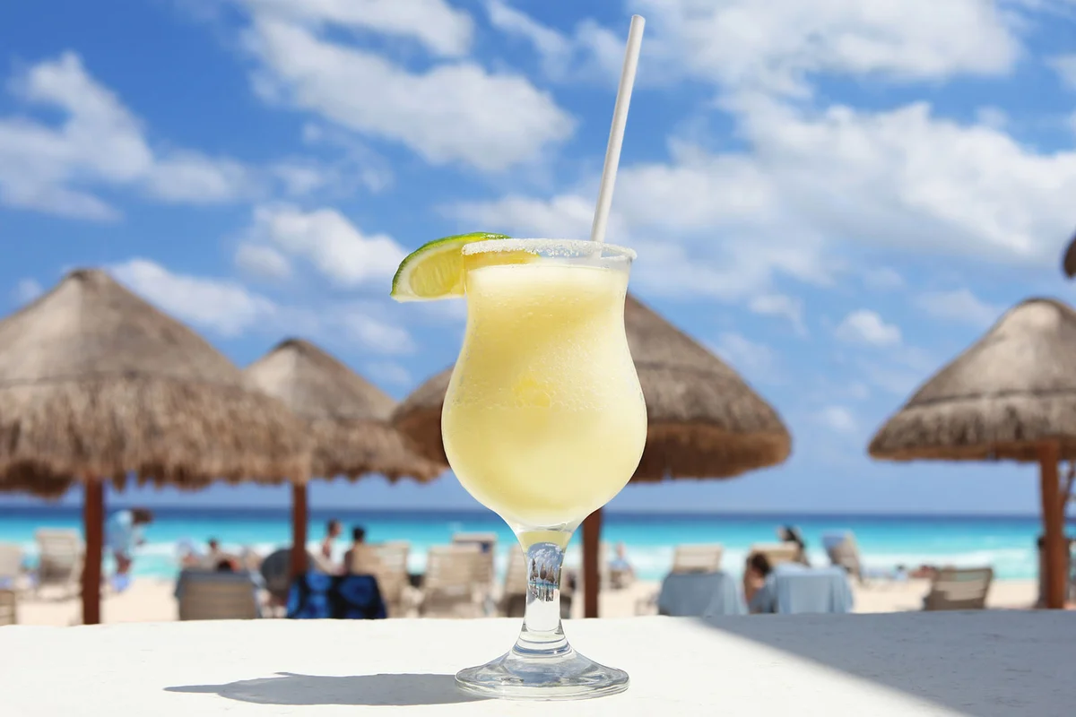 frozen margarita on the beach