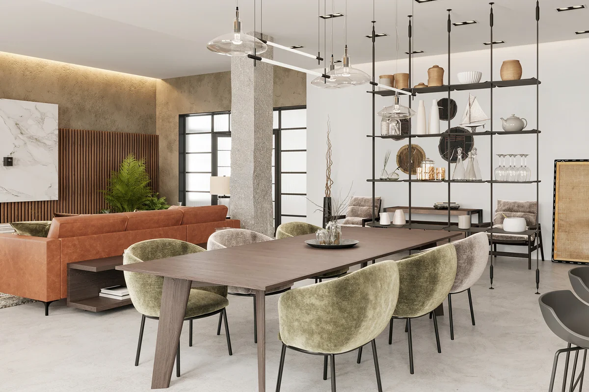 Modern apartment dining room interior