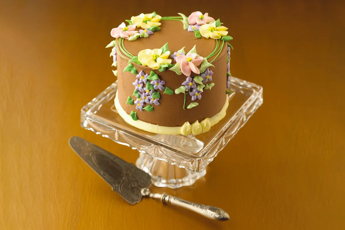Decorated chocolate cake