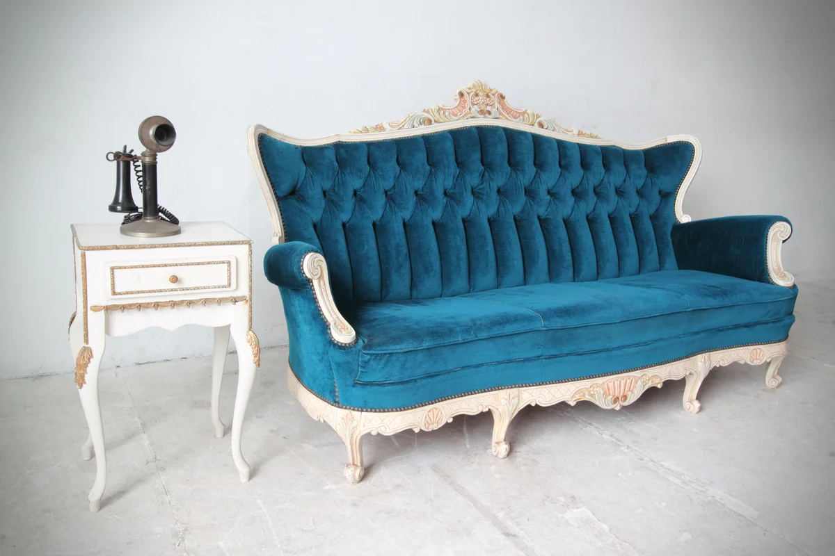 antique teal sofa