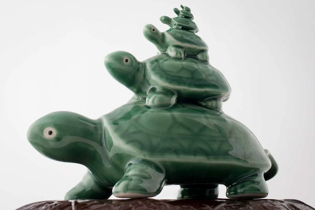 three tier lucky feng shui turtle figurine