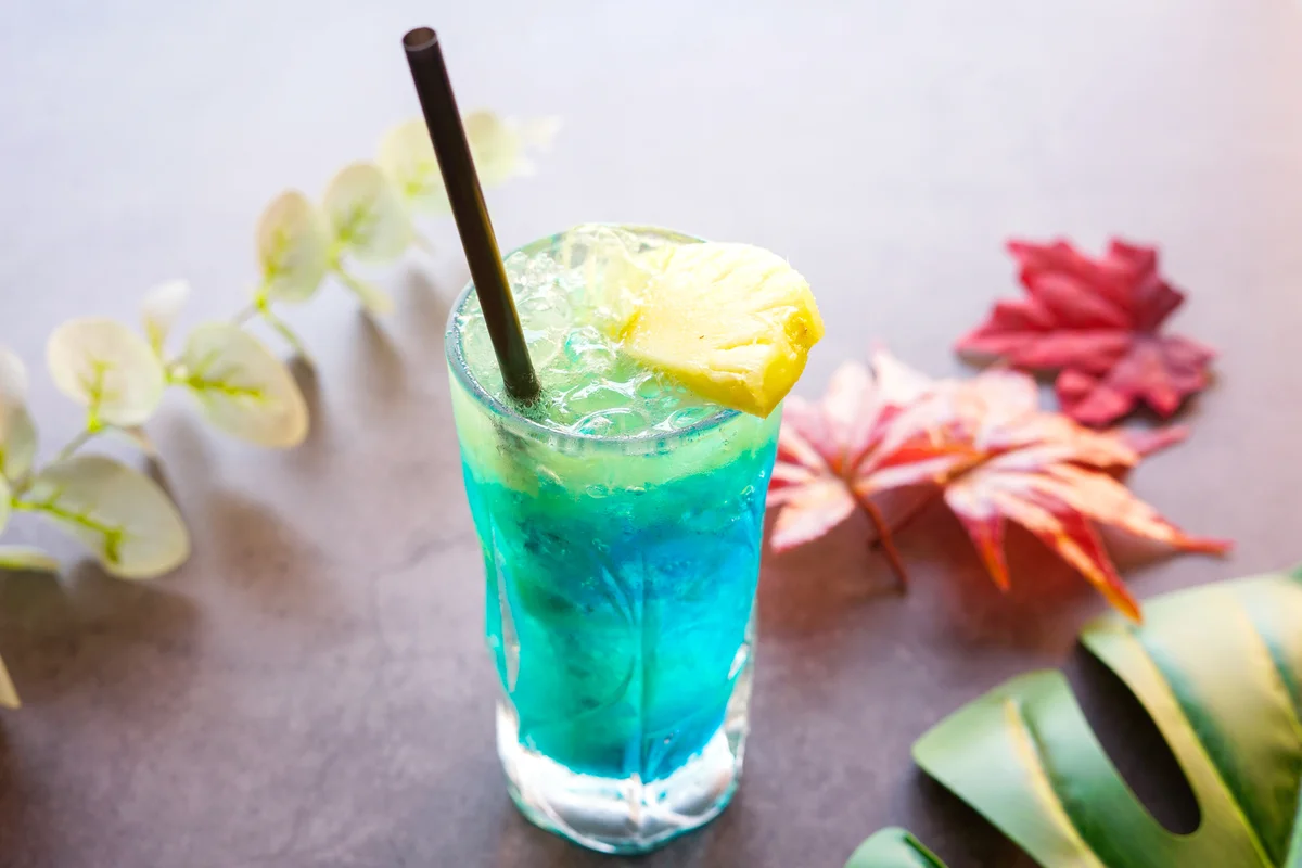 Blue Drink On Table