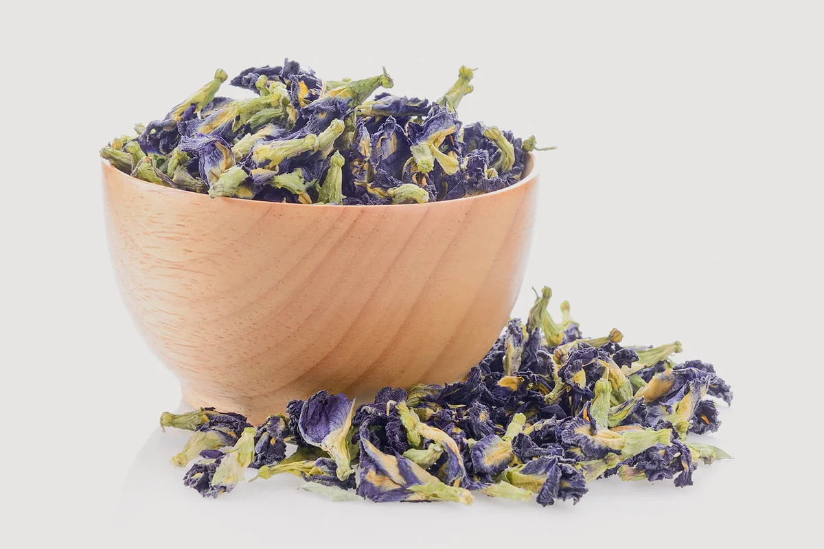 Dried pea flower on bowl