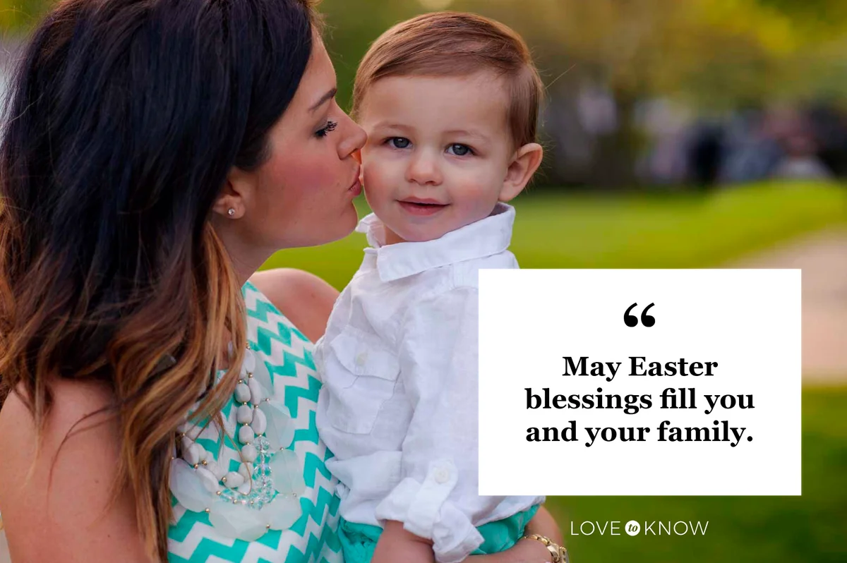 Easter quote mother holding young son
