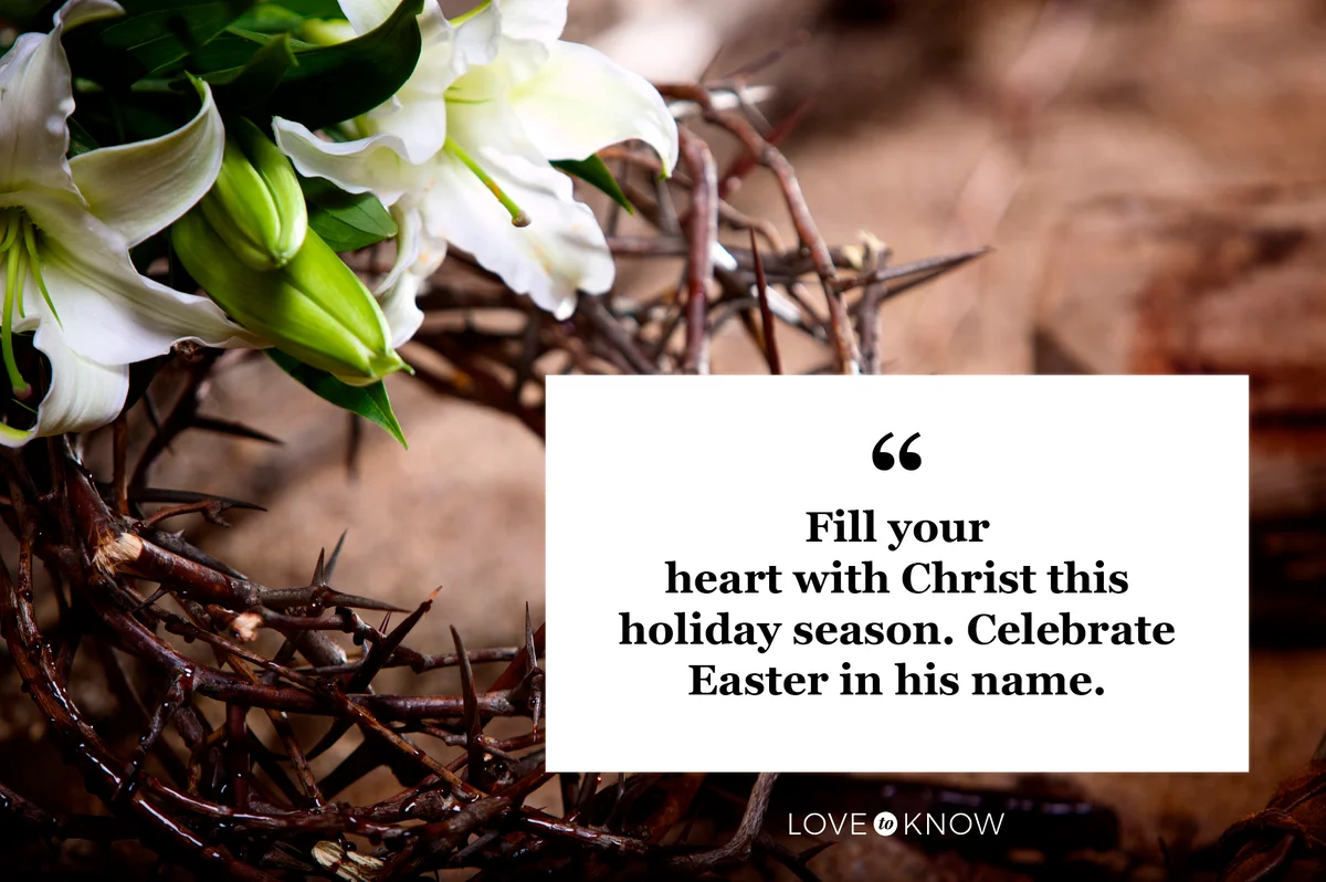 Easter quote crown of thorns and Easter lily