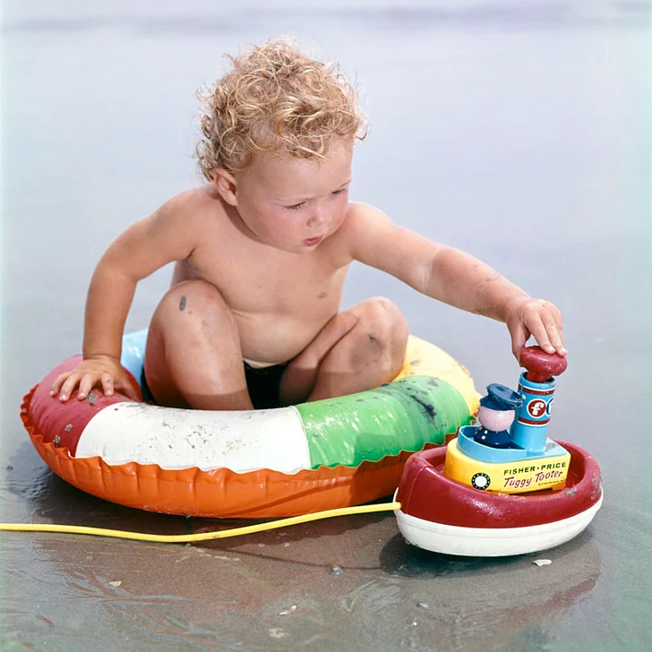 1960s Baby Inner Tube Beach Toy Boat