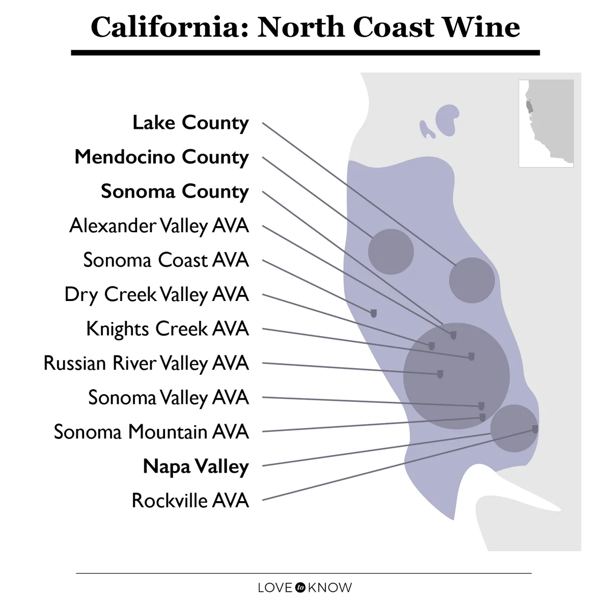 California North Coast Wine Map