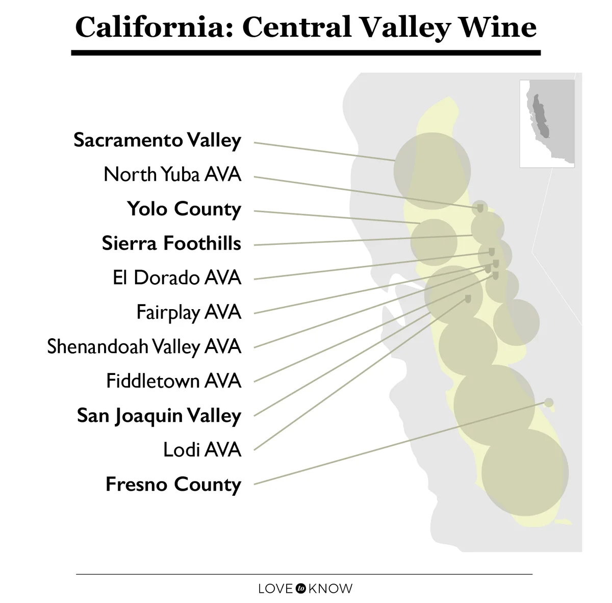 California Central Valley Wine Map