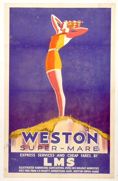Weston-super-Mare, LMS poster, c 1930s