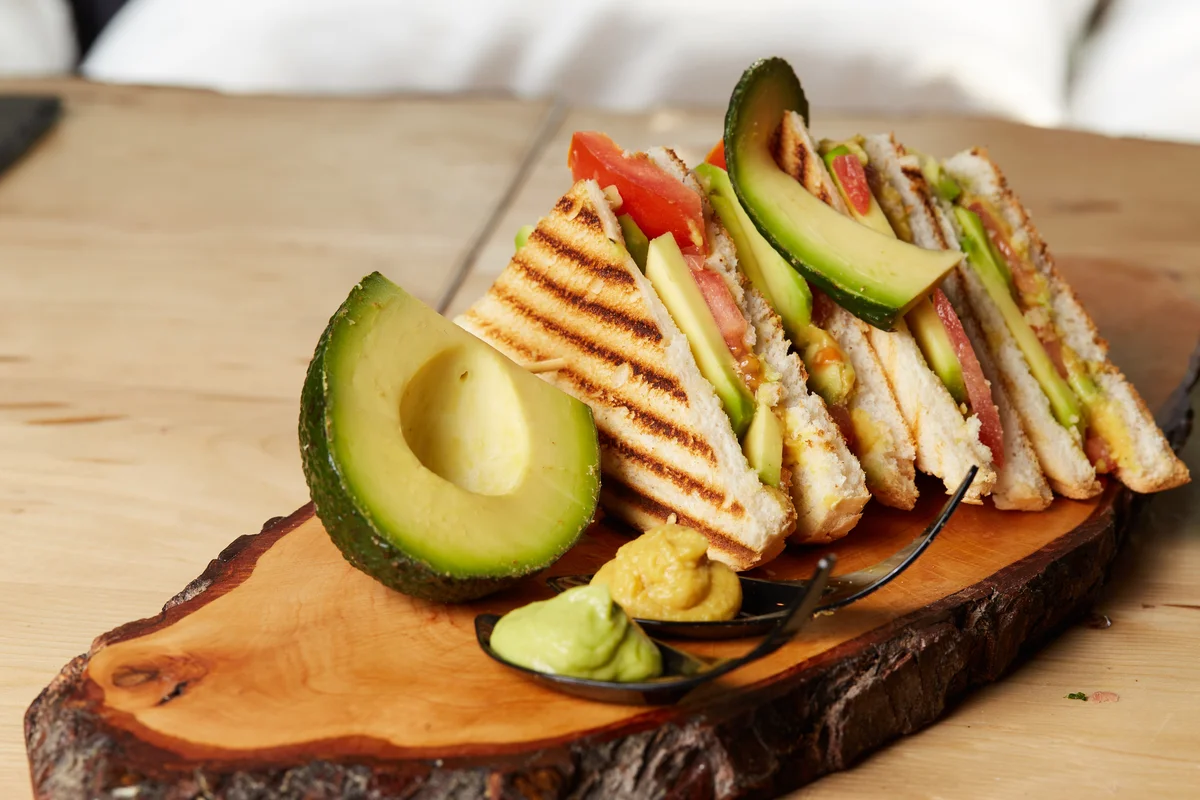 Vegan Club Sandwich with avocado