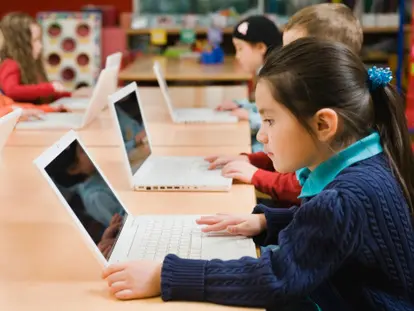 Young girl on computer