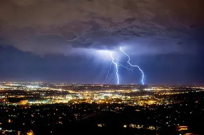 Lightning and thunderstorm