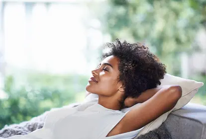 woman relaxing at home