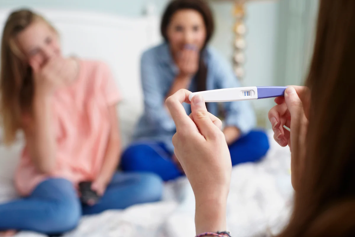 laughing at friend's pregnancy