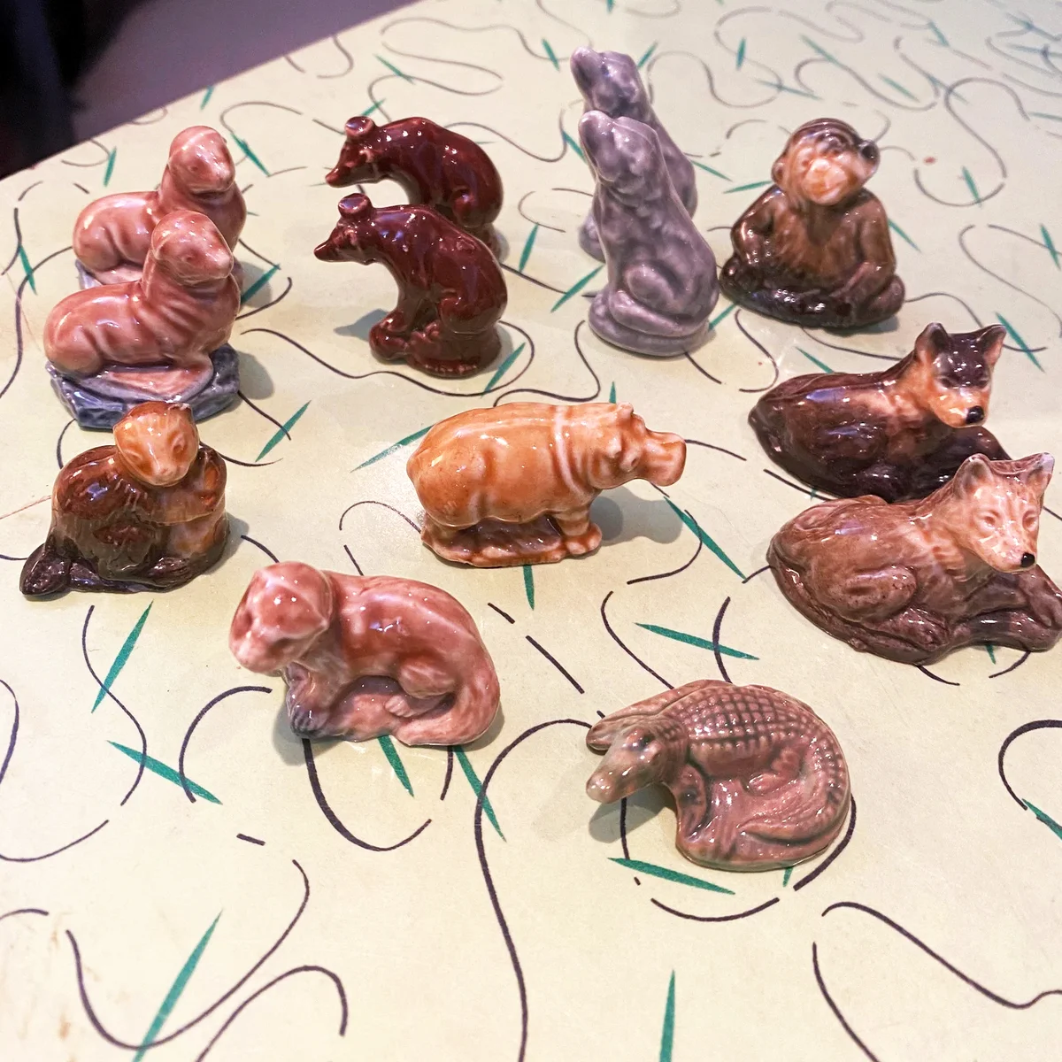Vintage Set of 13 Wade Red Rose Tea Figurines Wild Animals