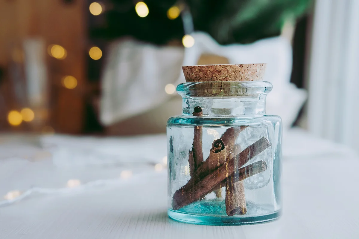Jar Of Cinnamon Sticks In The Kitchen
