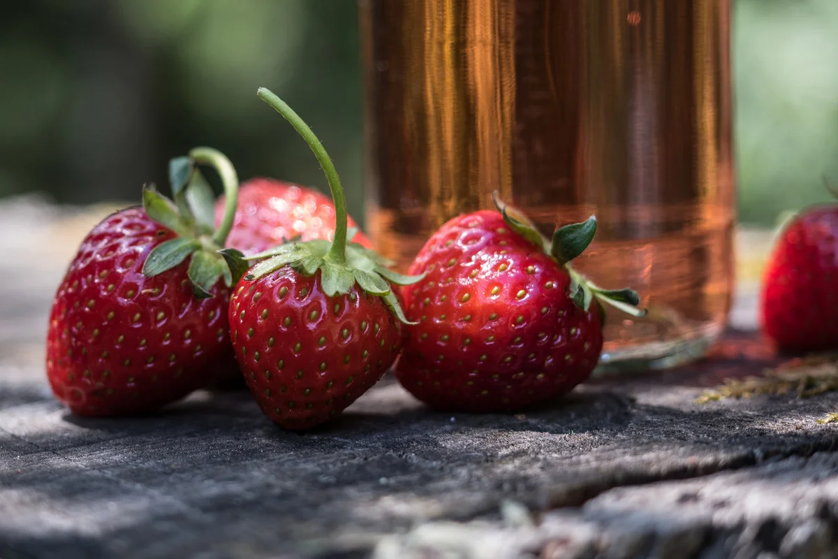 strawberries for infused gin