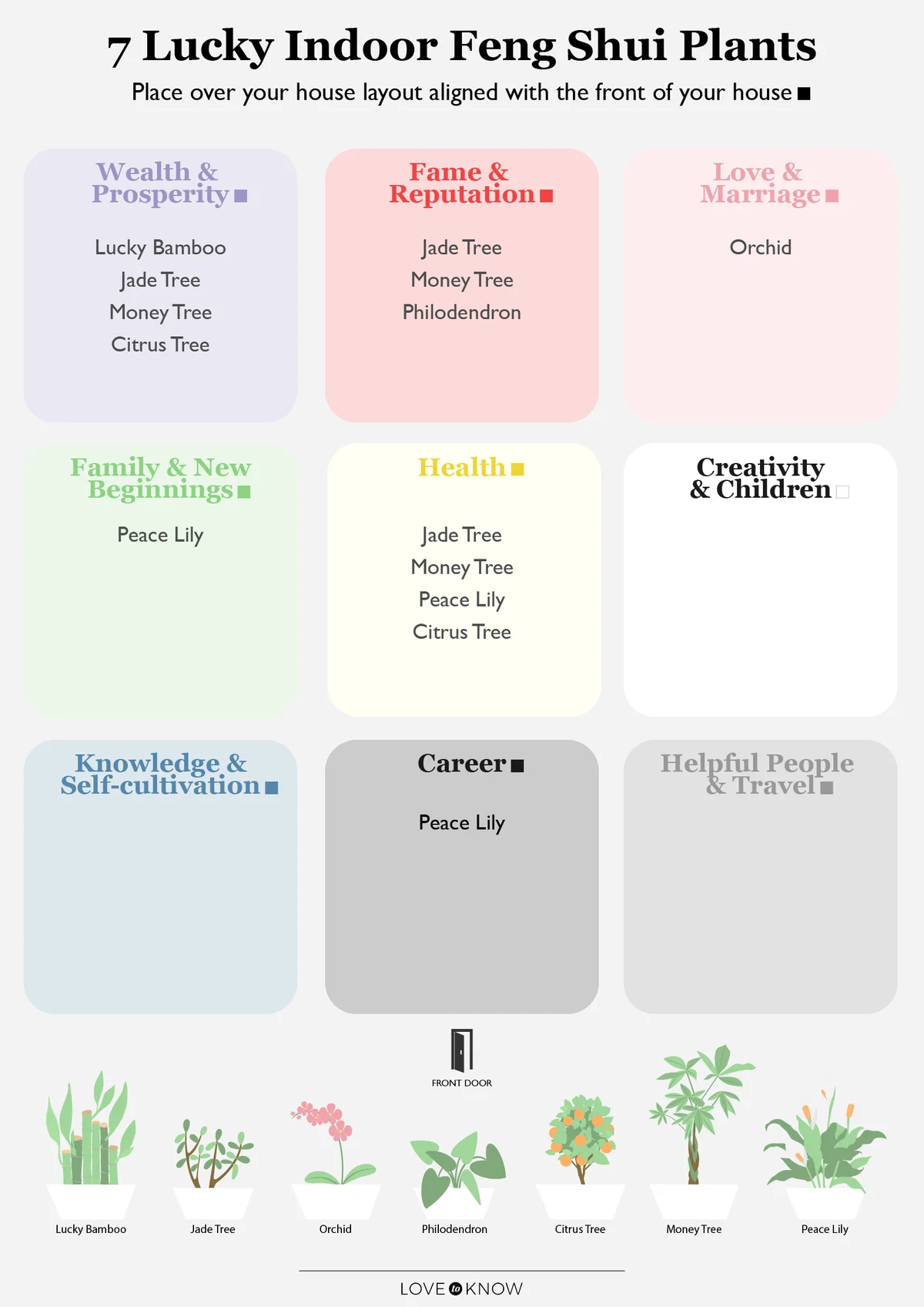 Lucky indoor plants bagua map