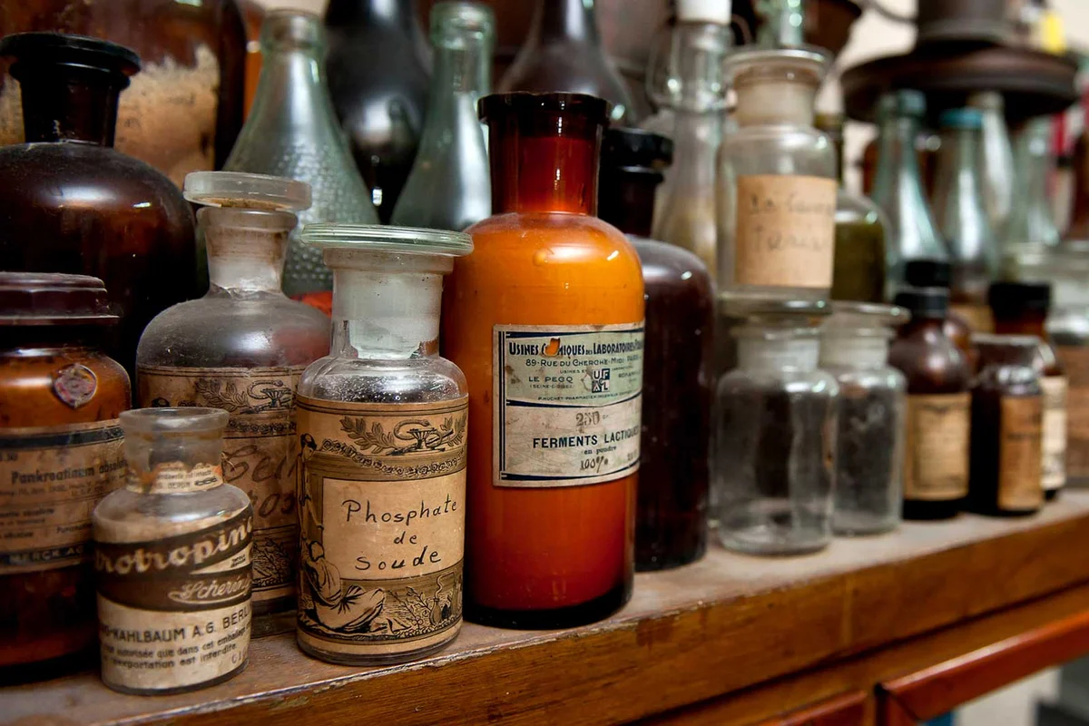 medicine bottle on shelf