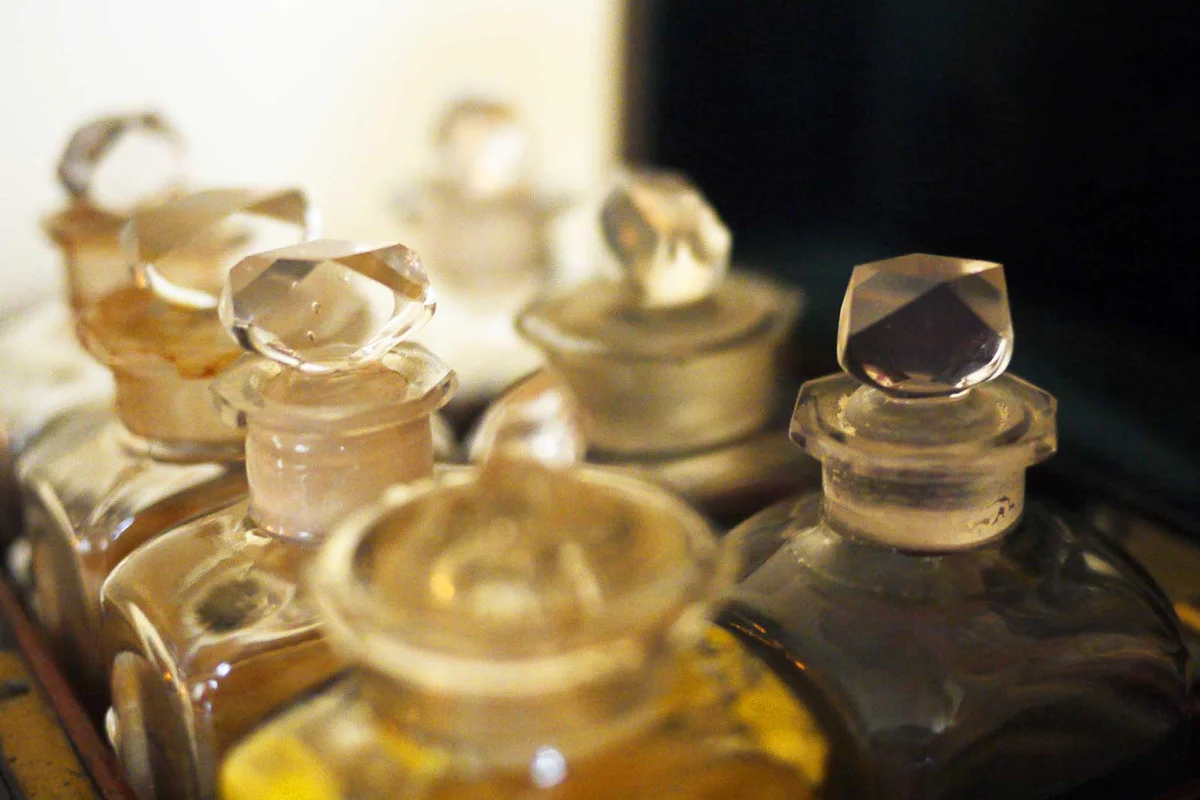 antique bottles with stoppers