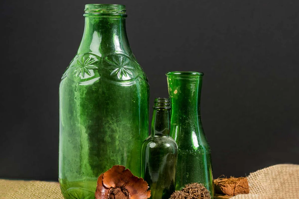 antique green bottles