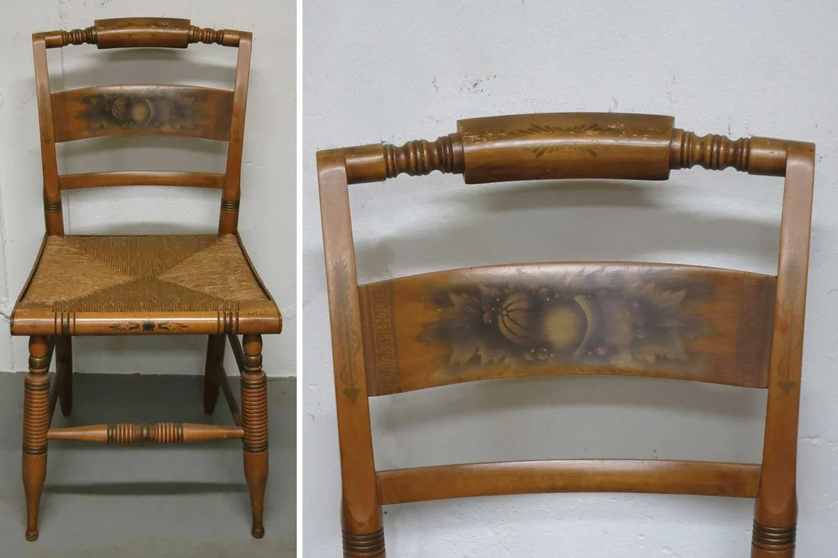 Vintage Hitchcock Chair Rush Seat