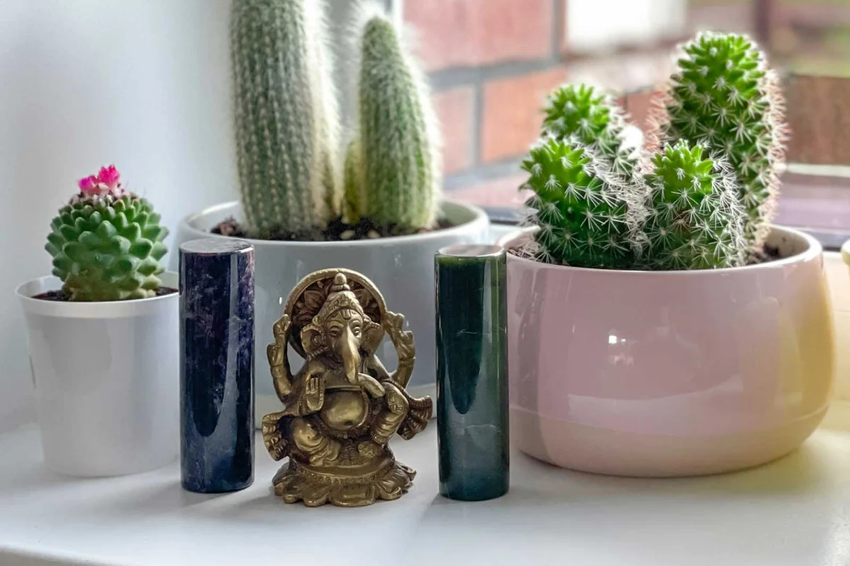 ganesh statue on windowsill in home