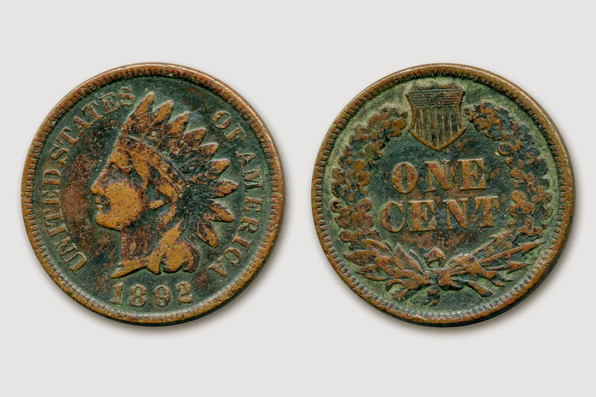 Indian Head Wheat Penny Coin - 1892
