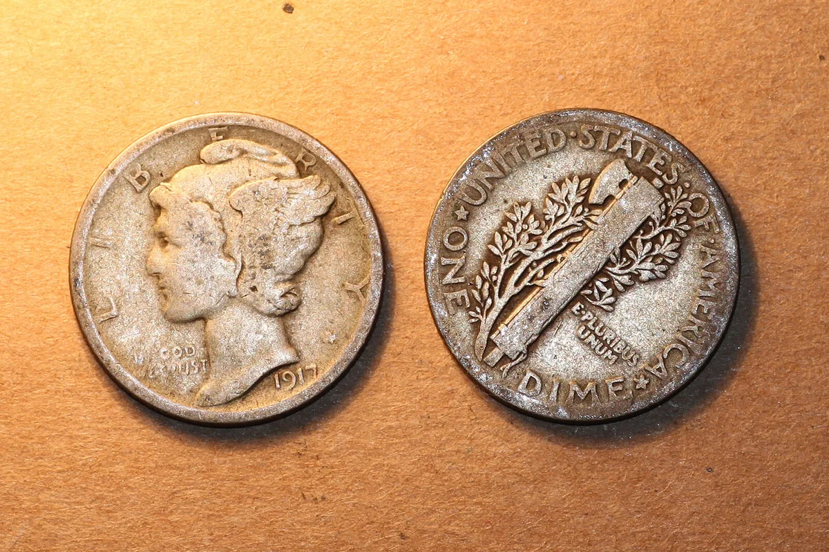 2 mercury dimes 1917