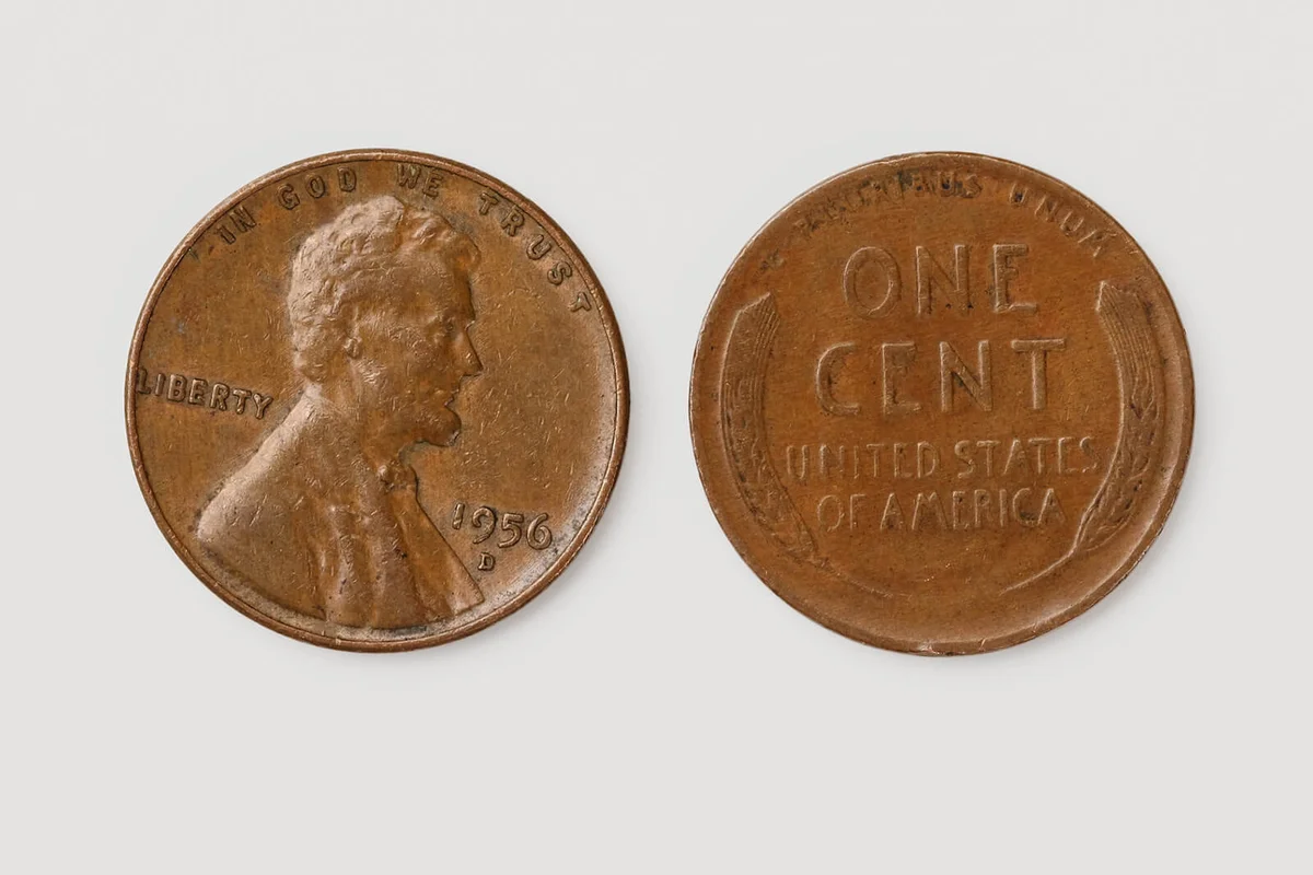 Wheat penny back and front on white