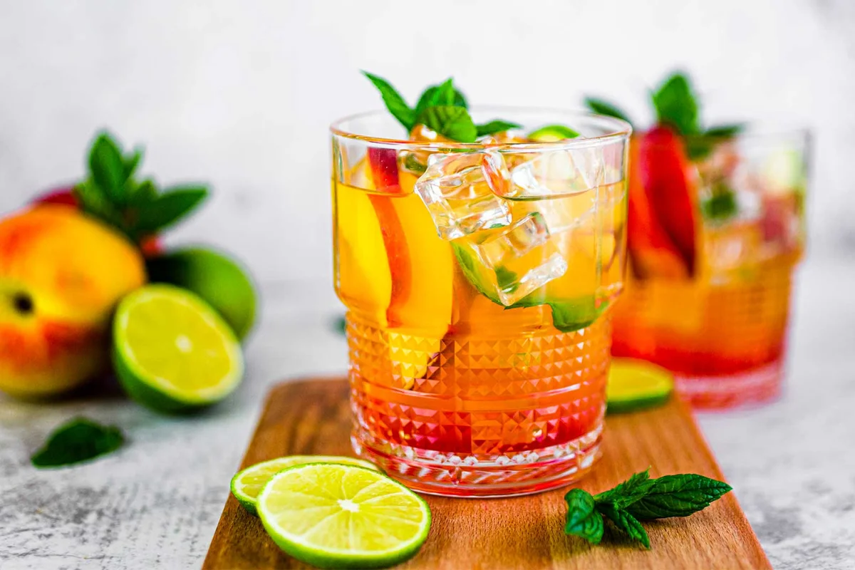 peach smash infused vodka cocktail
