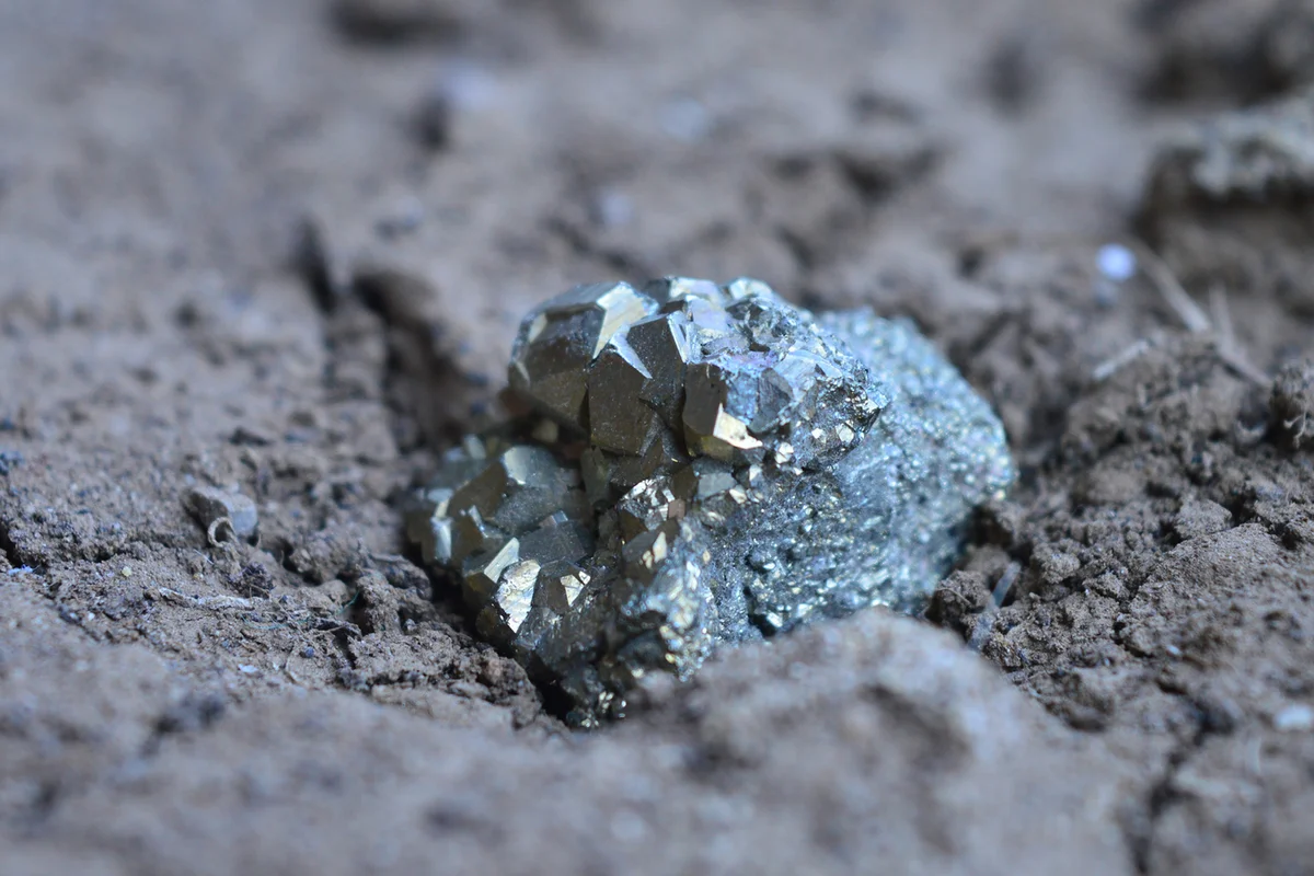 Close-Up Of Pyrite On Field