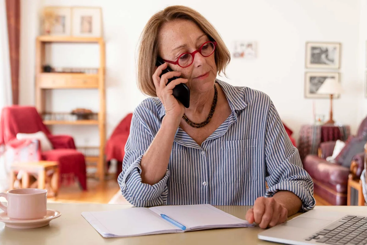 woman on phone with social security