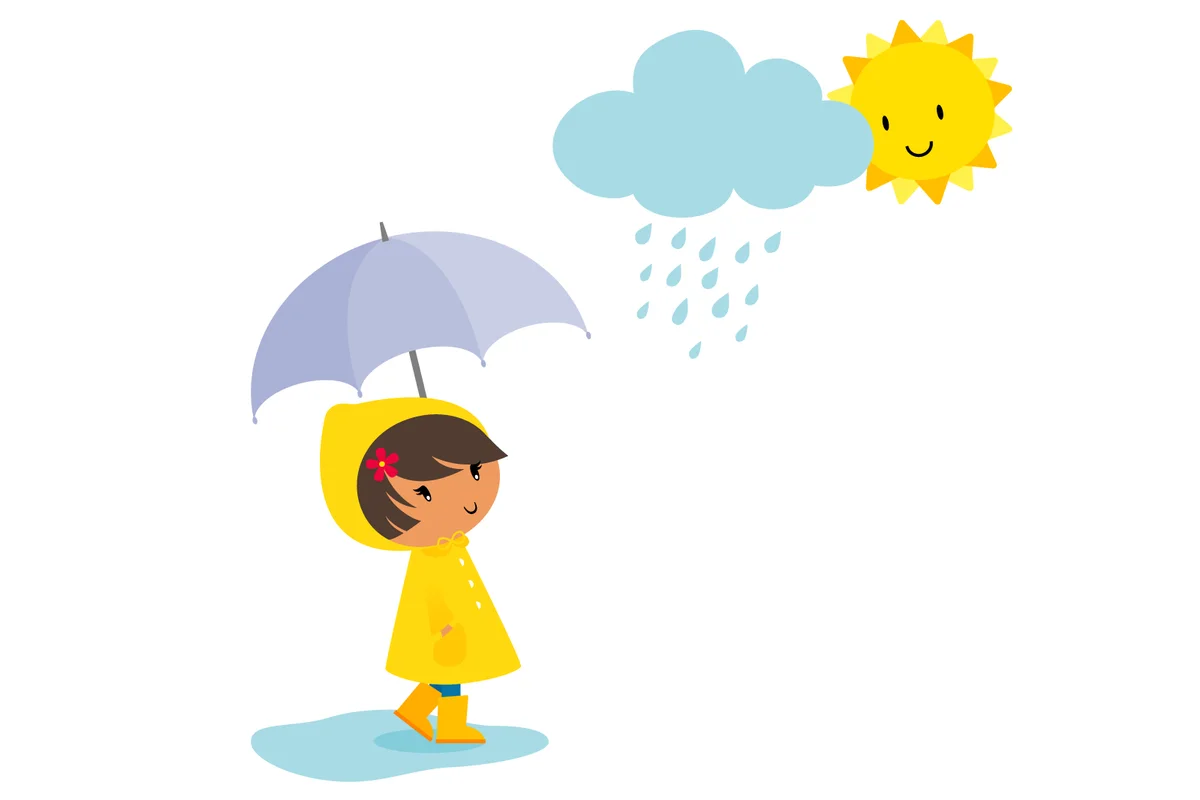 girl with umbrella clip art