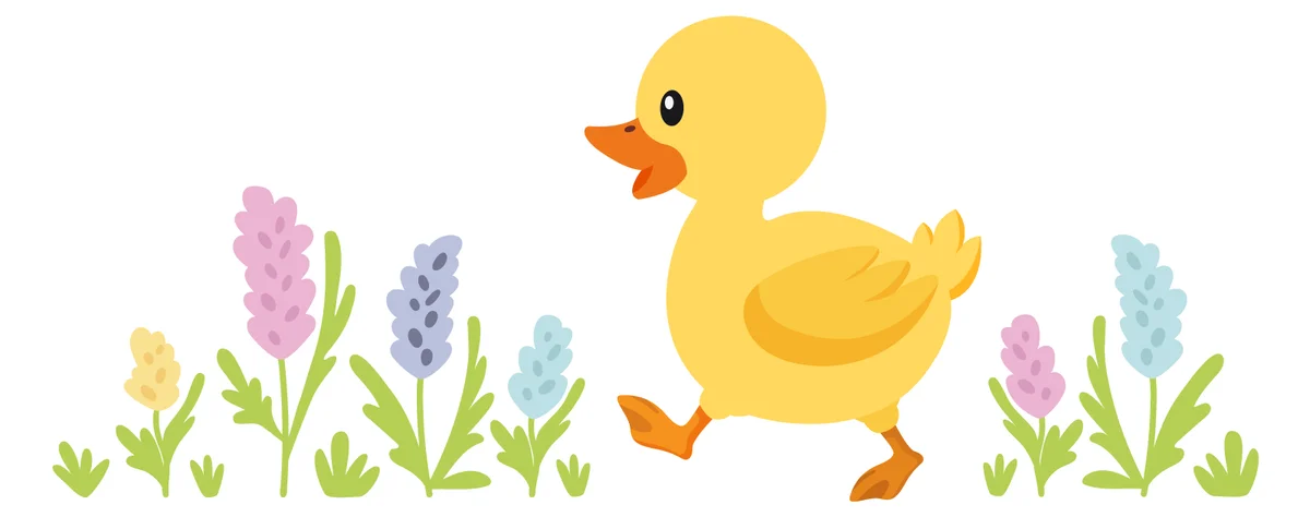 duck with flowers clip art