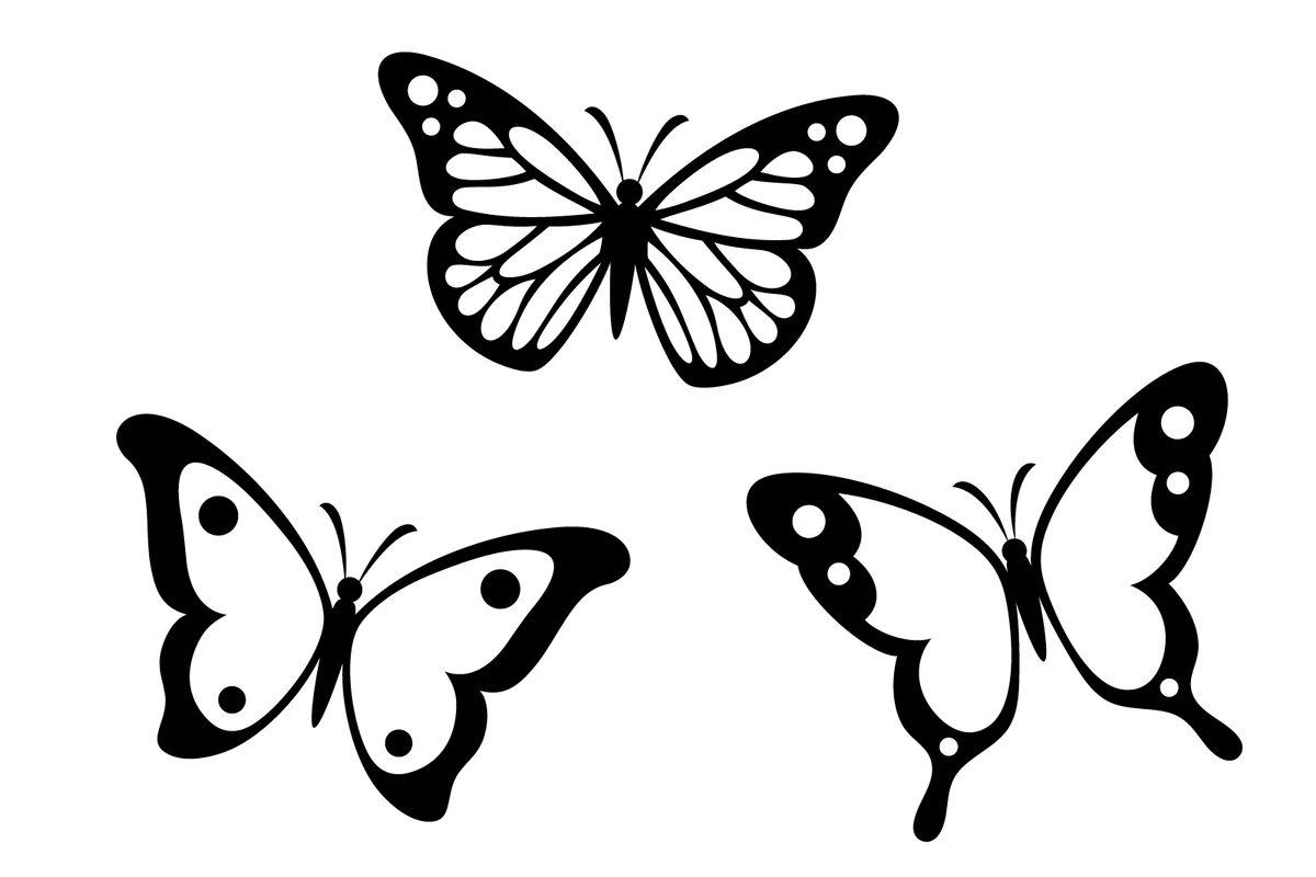 butterfly clip art black and white