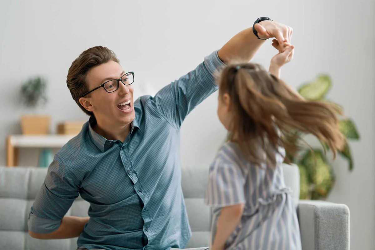 father daughter dance party at home