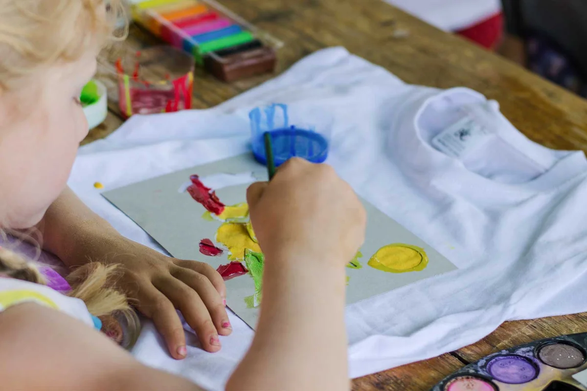 painting a t-shirt for dad