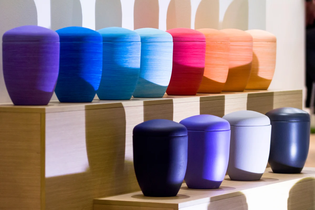 Colored funerary urns
