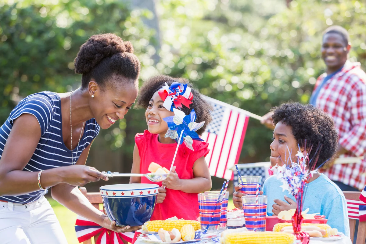 Family and children celebrating memorial day