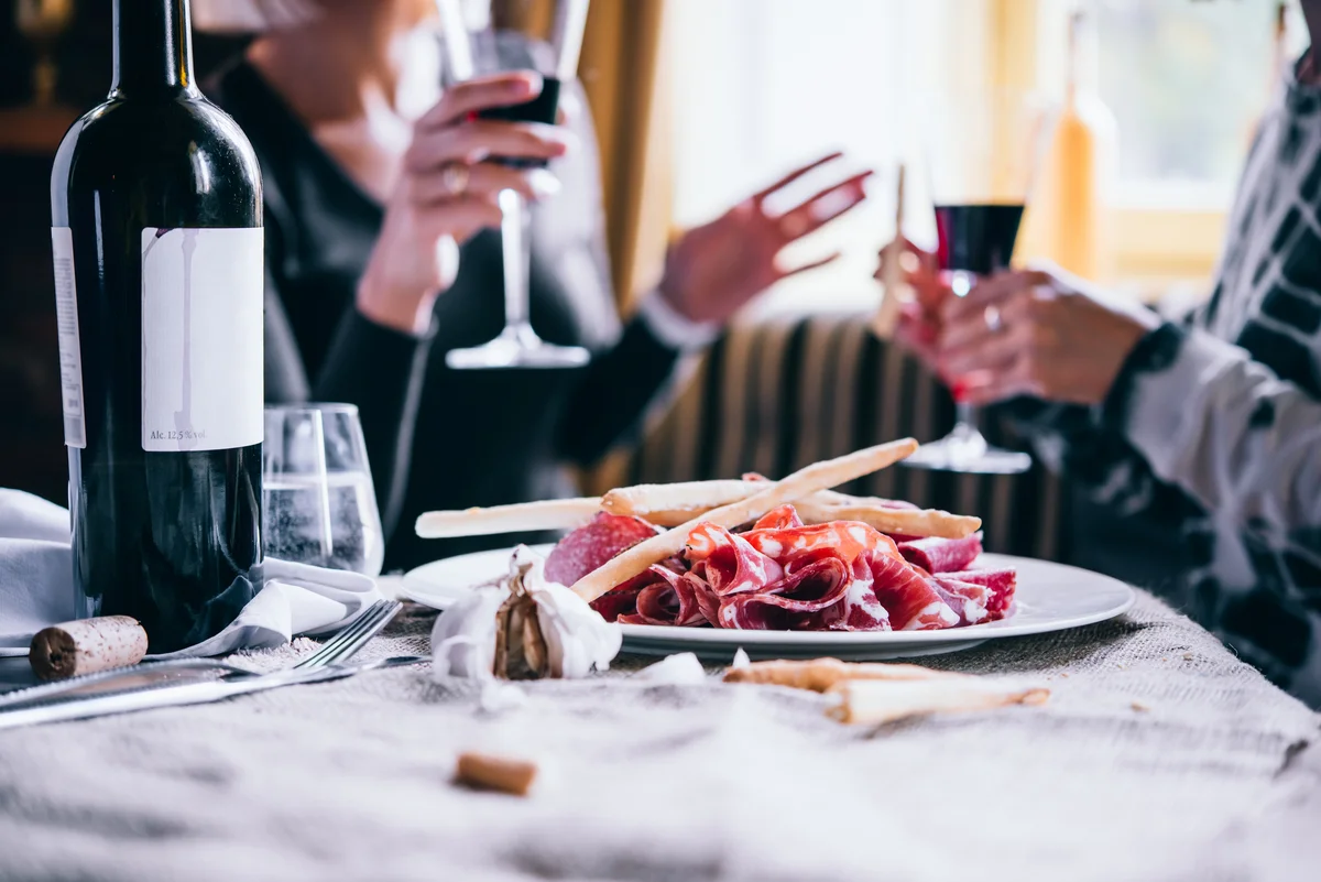 couple in wine bar