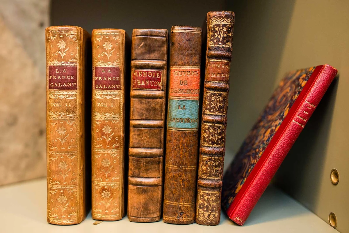 rare books on book shelf
